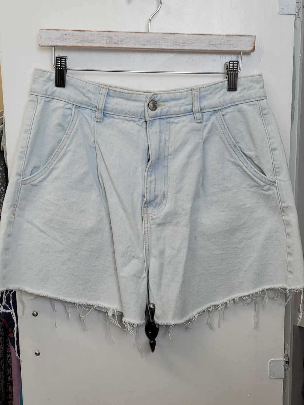 Refuge Light Blue Mom Shorts
